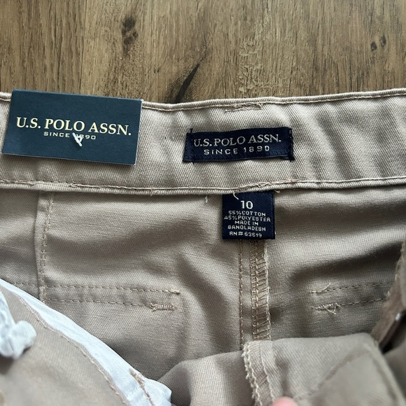 U.S. Polo Assn. Boys Khaki Shorts - Size 10 - Adjustable Waist- NWT - Picture 9 of 14